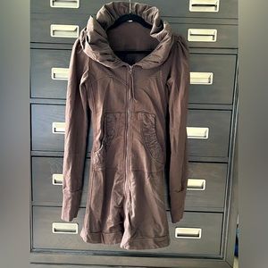 Prairie Underground Long Cloak Hoodie. Chocolate Brown. Size XS